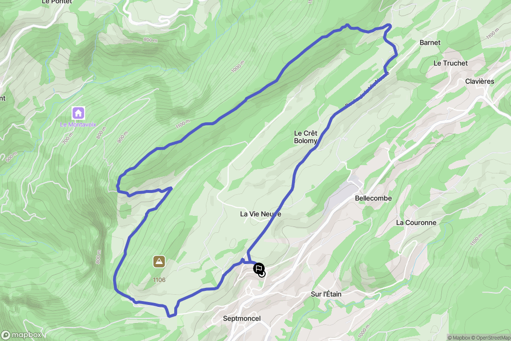 Septmoncel les Molunes : carte du parcours de randonnée - France