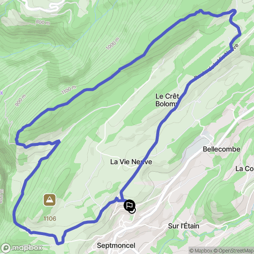 Septmoncel les Molunes : carte du parcours de randonnée - France