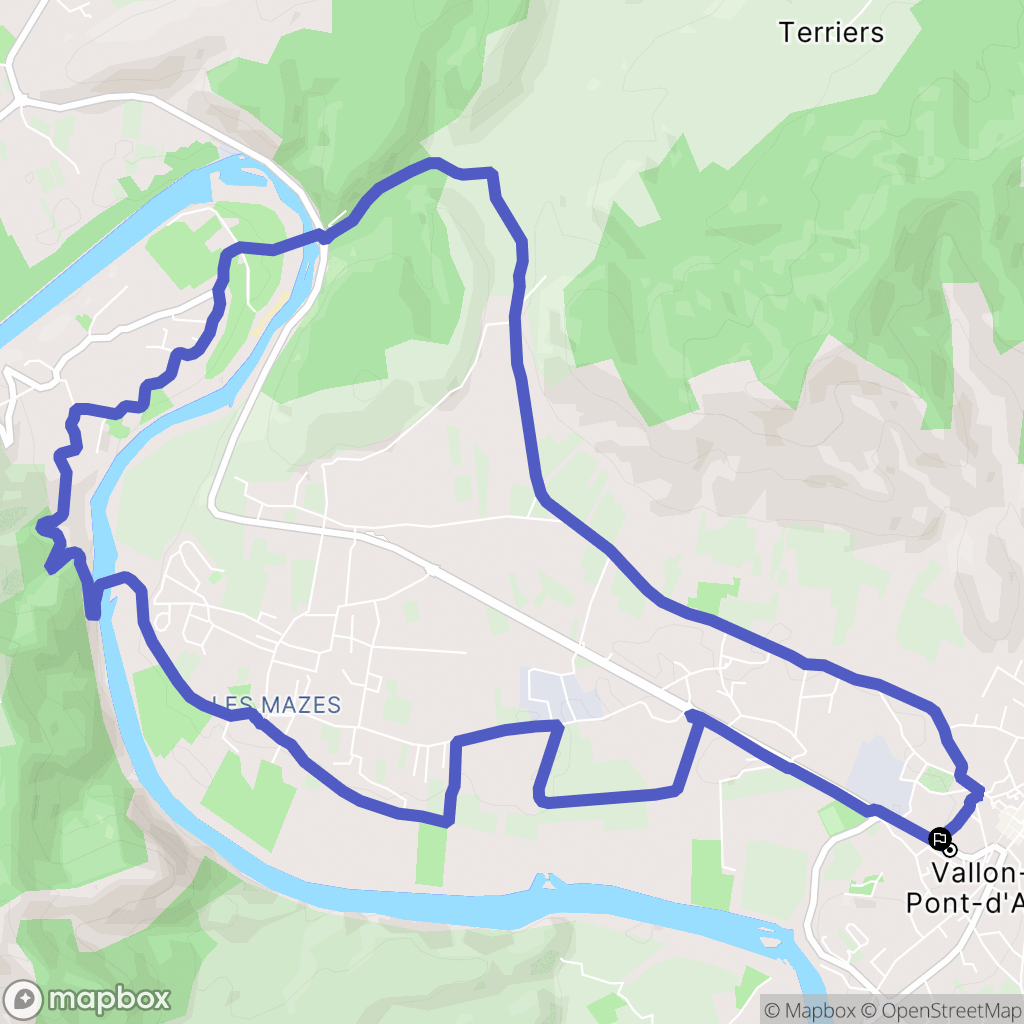 Vallon-Pont-d'Arc : carte du parcours de randonnée - France
