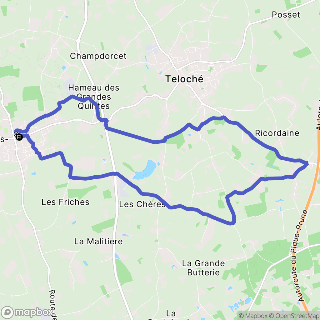 Laigné-en-Belin : carte du parcours de randonnée - France