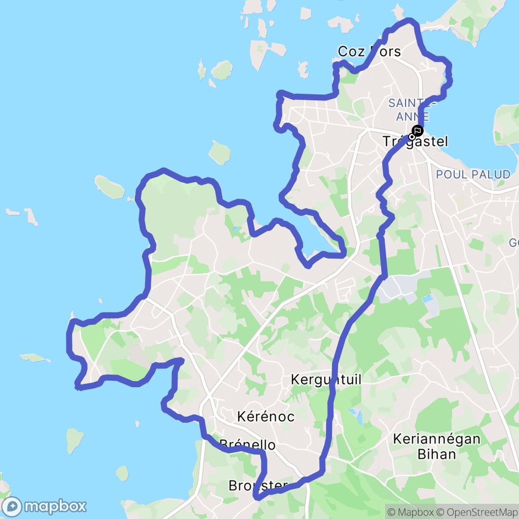 Trégastel : carte du parcours de randonnée - France