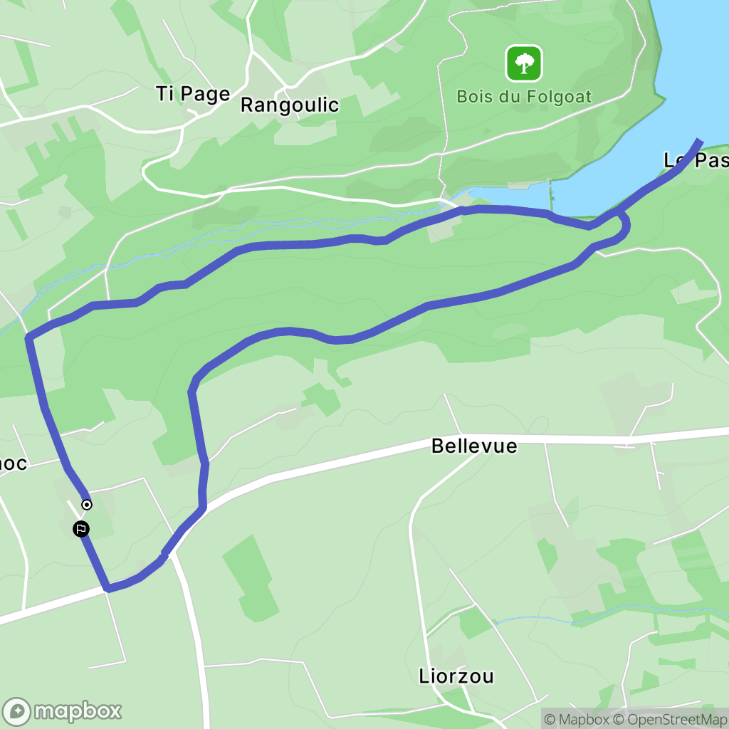 Argol : carte du parcours de randonnée - France