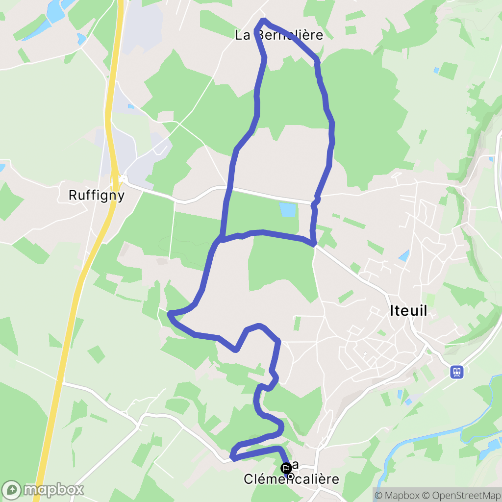 Iteuil : carte du parcours de randonnée - France