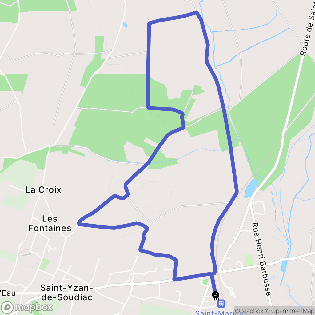 Saint-Yzan-de-Soudiac : carte du parcours de randonnée - France