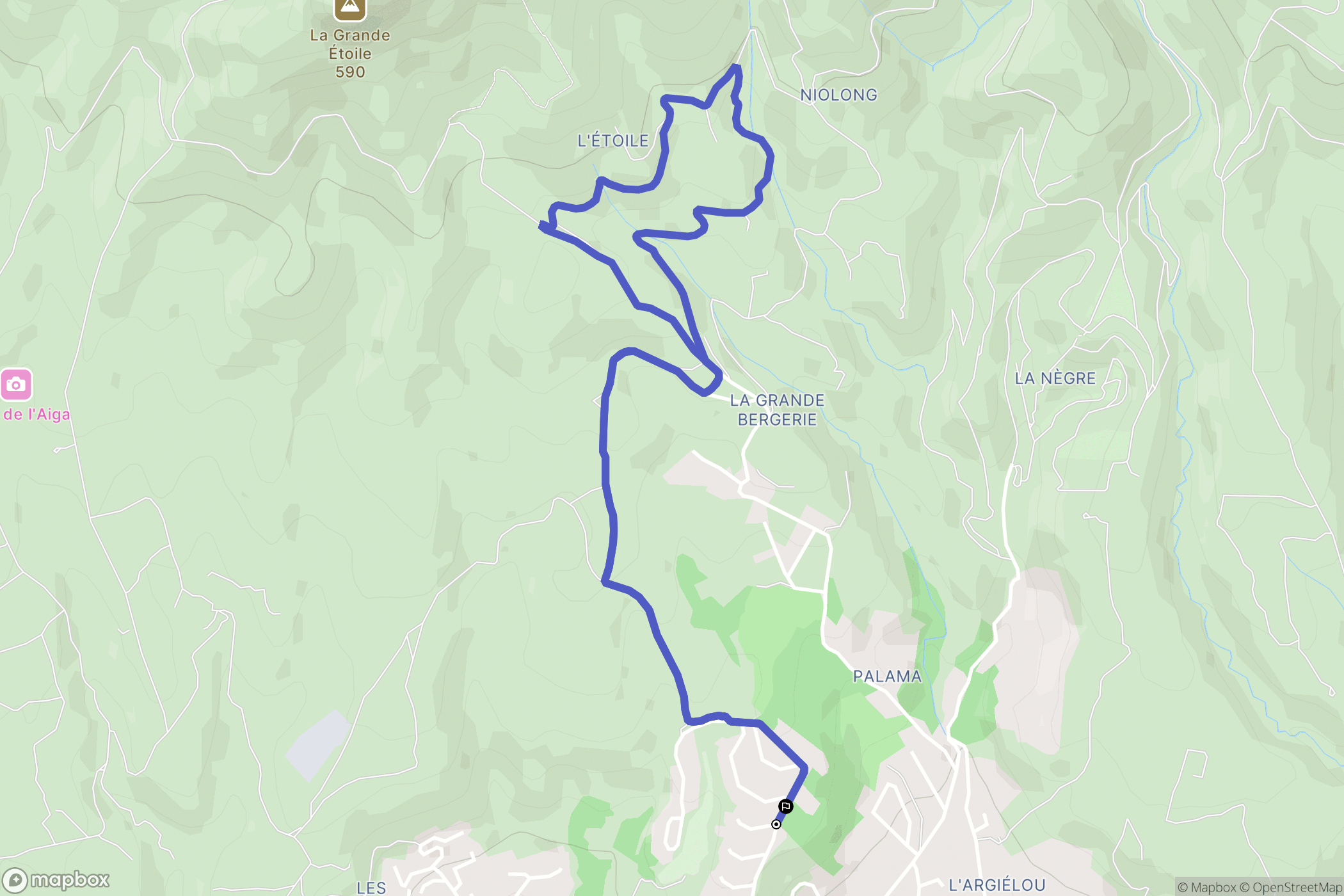 Marseille : carte du parcours de randonnée - France