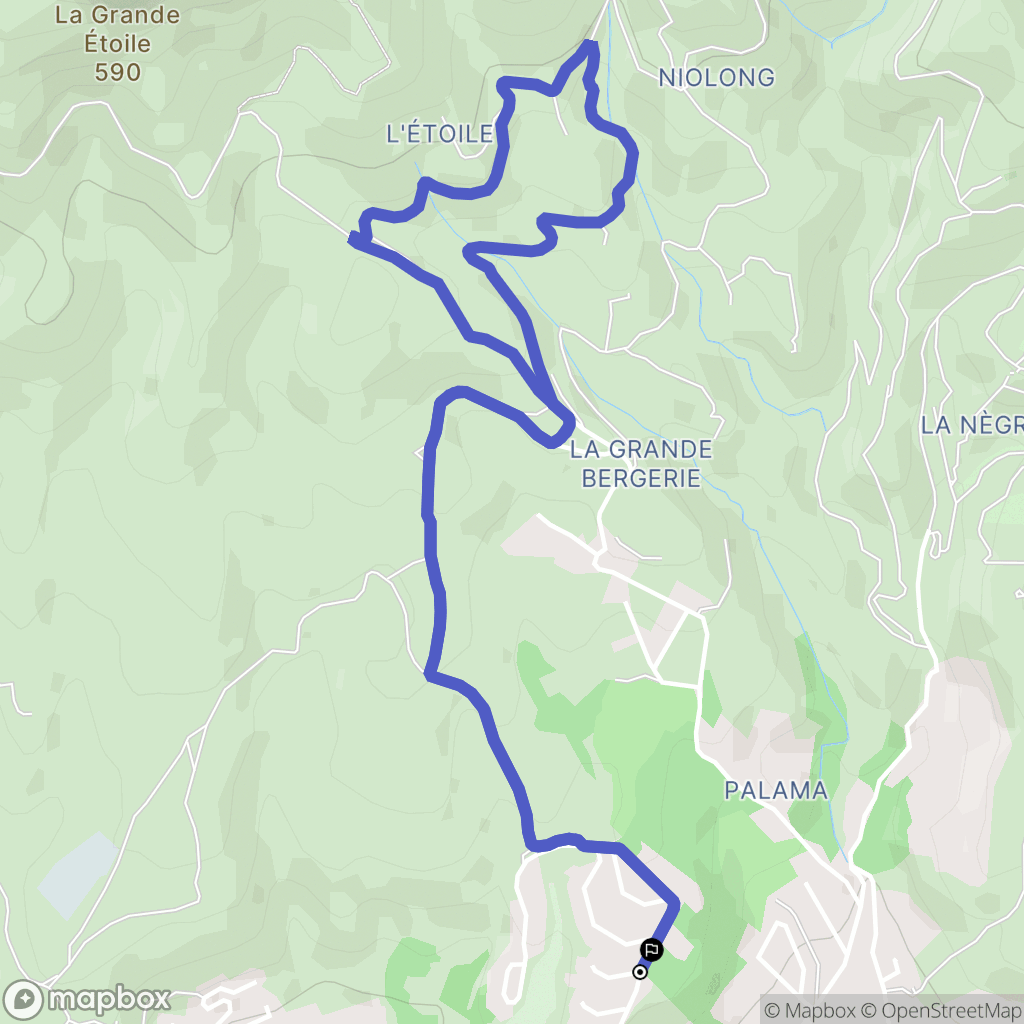 Marseille : carte du parcours de randonnée - France