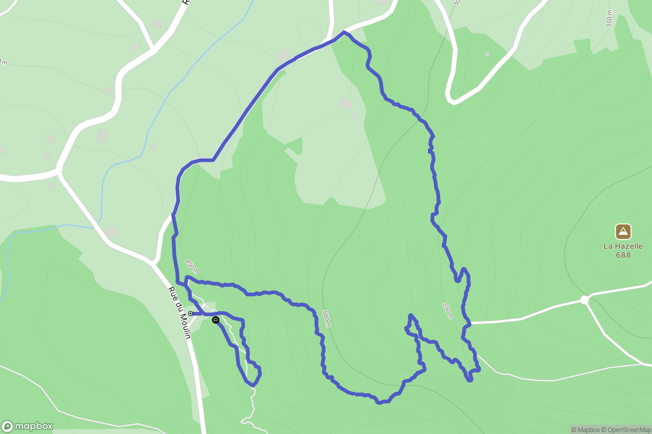 Vagney : carte du parcours de randonnée - France