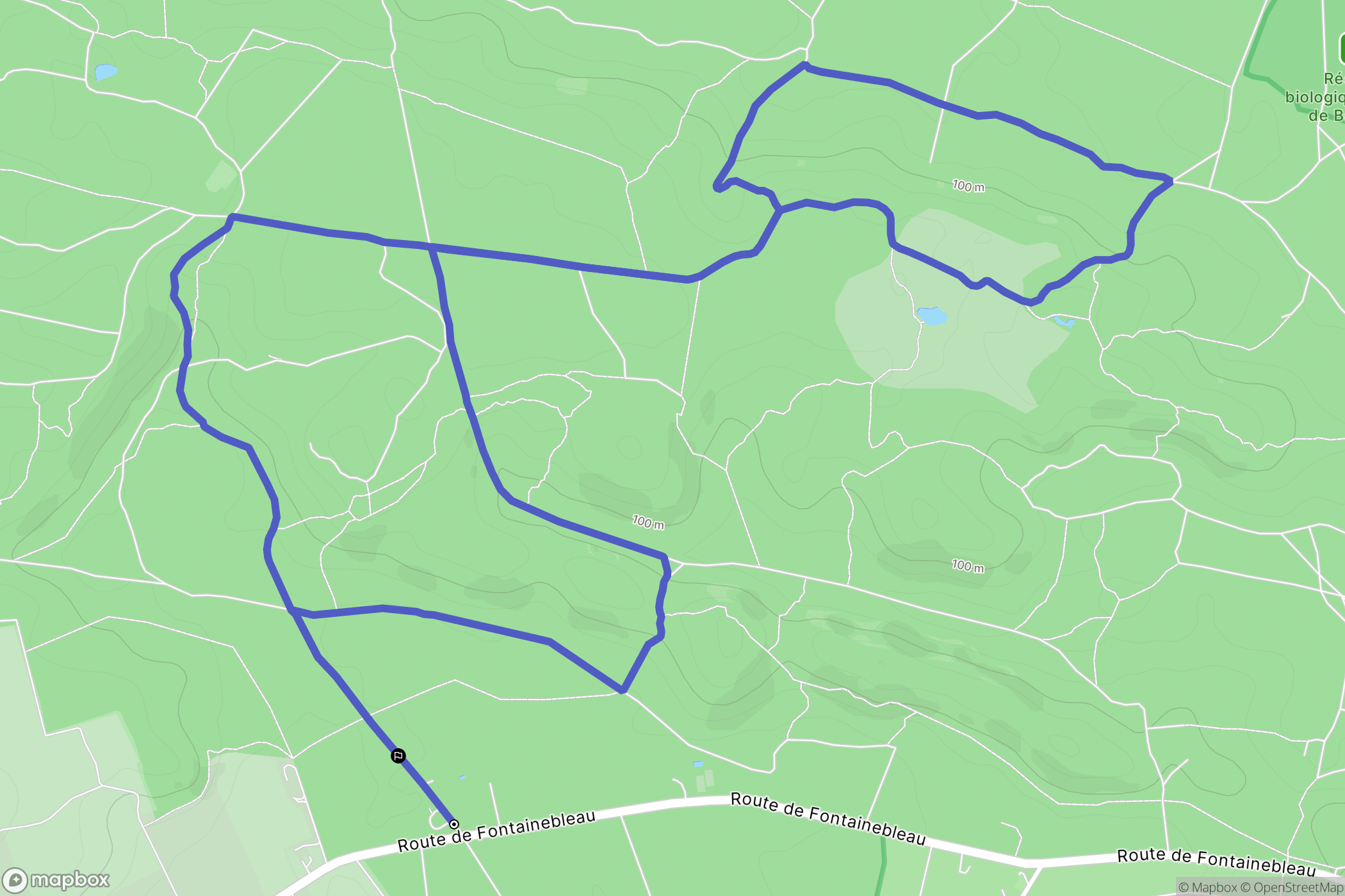 Milly-la-Forêt : carte du parcours de randonnée - France