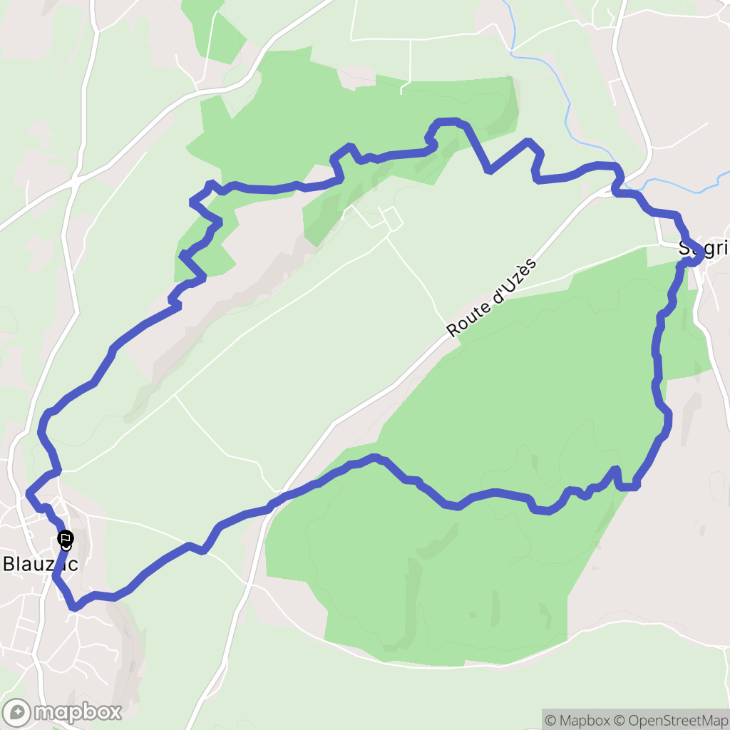 Blauzac : carte du parcours de randonnée - France
