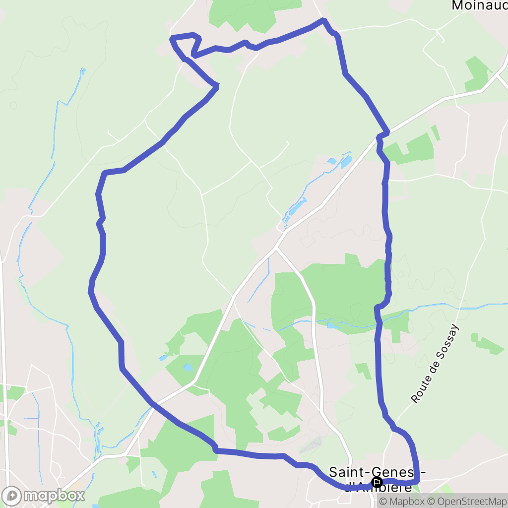 Saint-Genest-d'Ambière : carte du parcours de randonnée - France