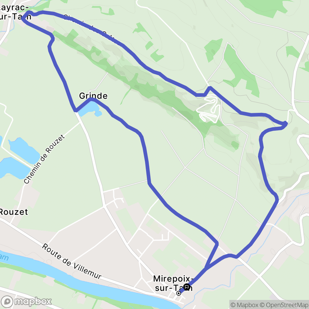 Mirepoix-sur-Tarn : carte du parcours de randonnée - France