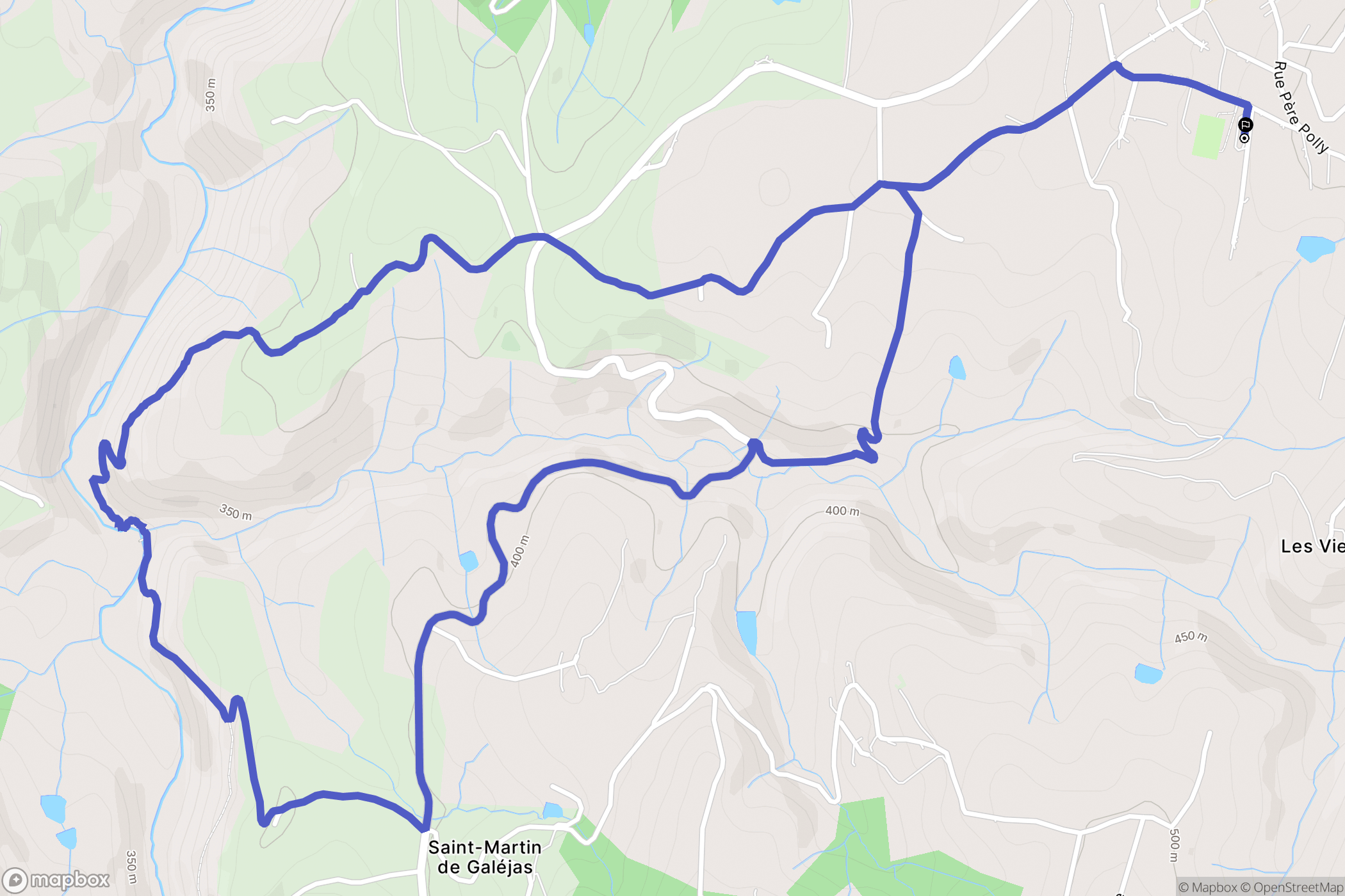 Plats : carte du parcours de randonnée - France