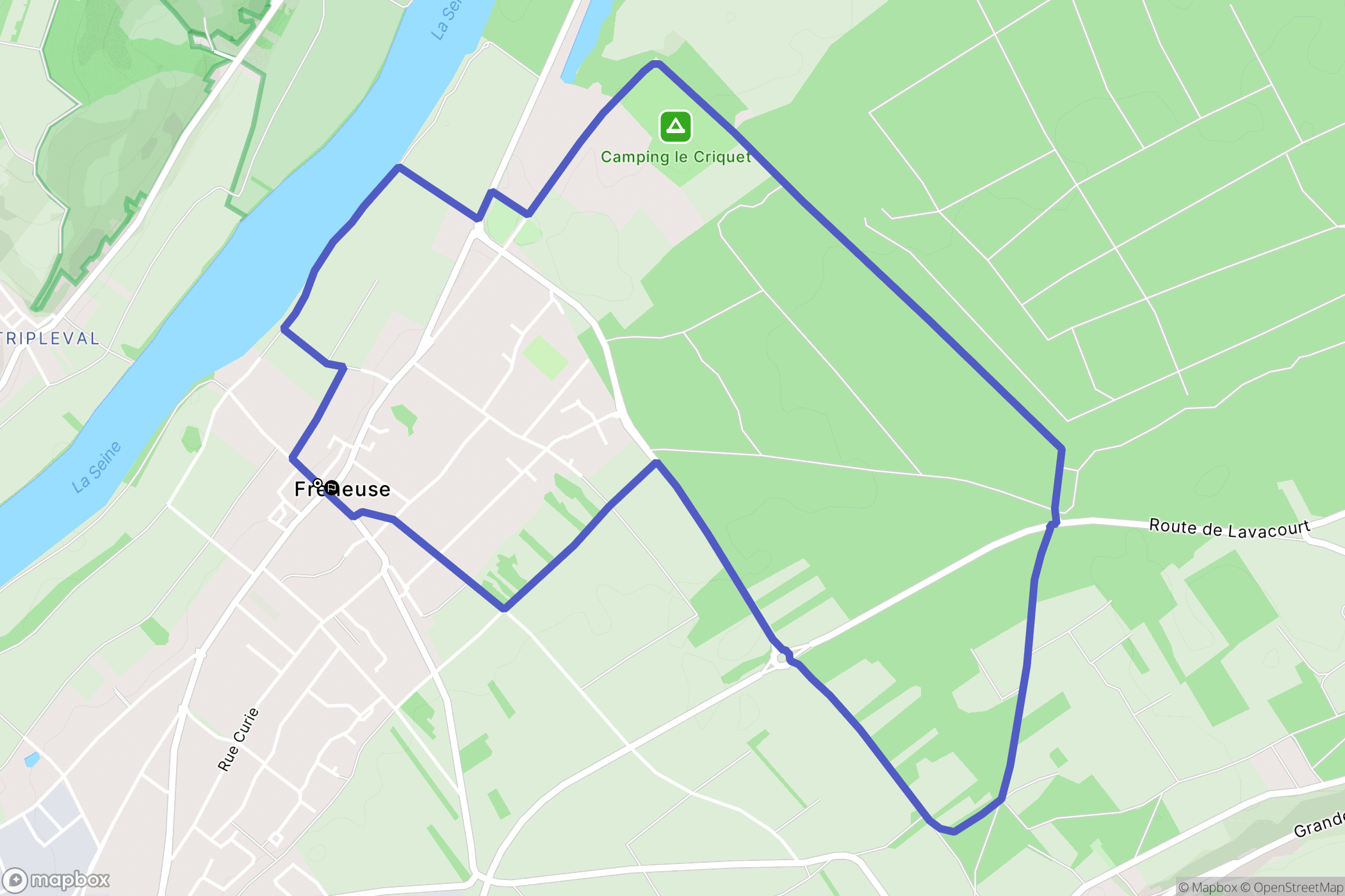Freneuse : carte du parcours de randonnée - France