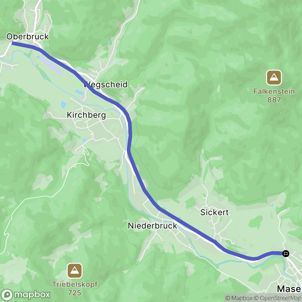 Masevaux-Niederbruck : carte du parcours de randonnée - France