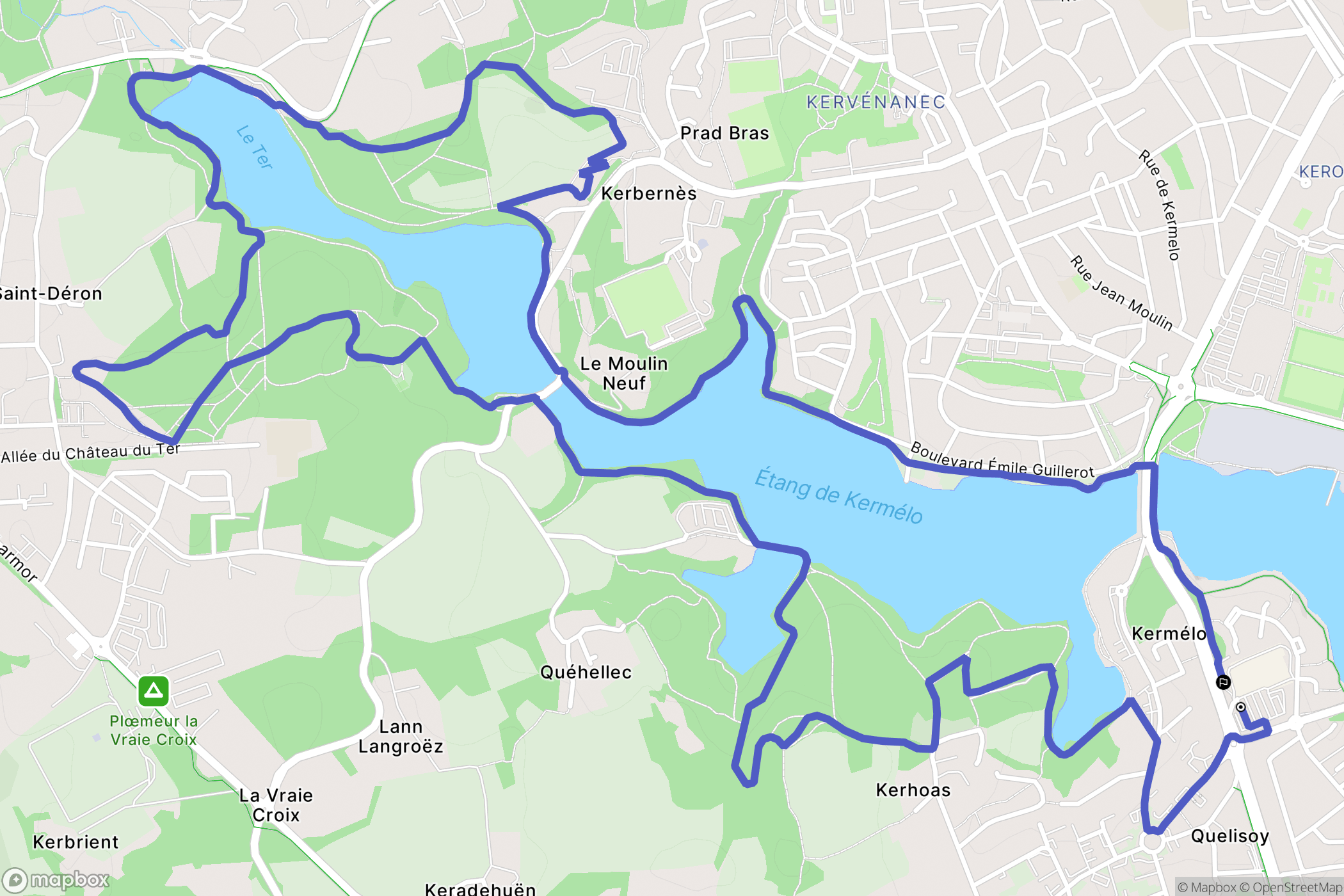 Larmor-Plage : carte du parcours de randonnée - France