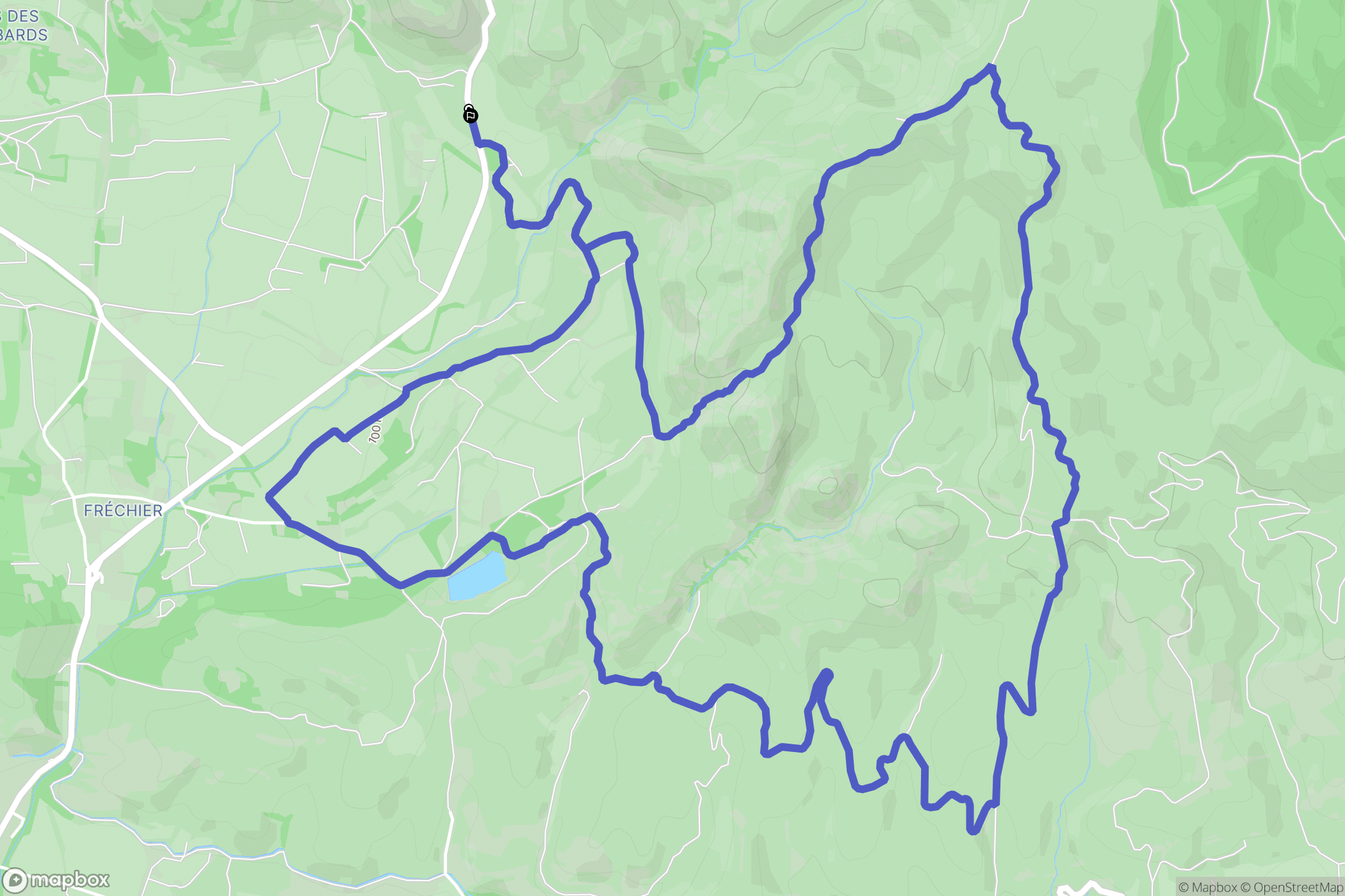 Les Baux-de-Provence : carte du parcours de randonnée - France