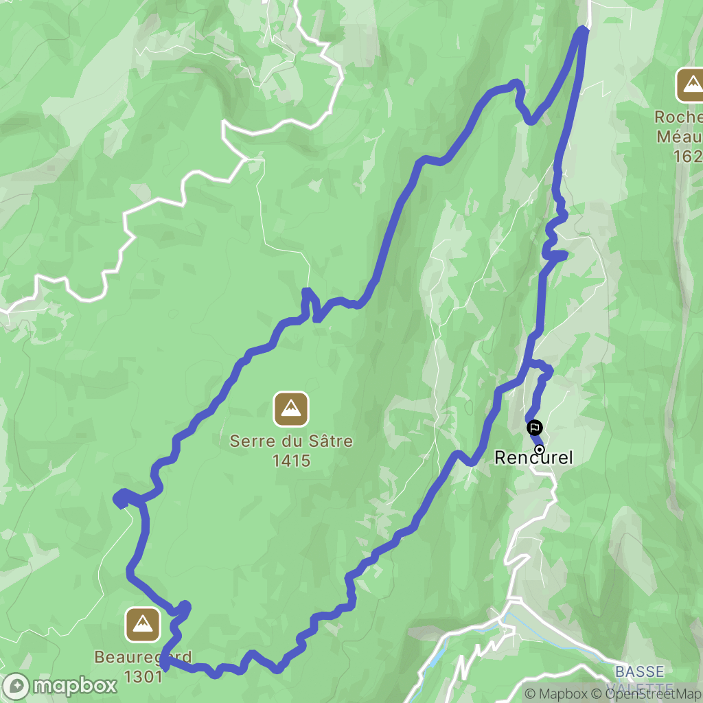Rencurel : carte du parcours de randonnée - France