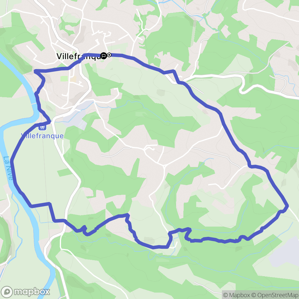Villefranque : carte du parcours de randonnée - France