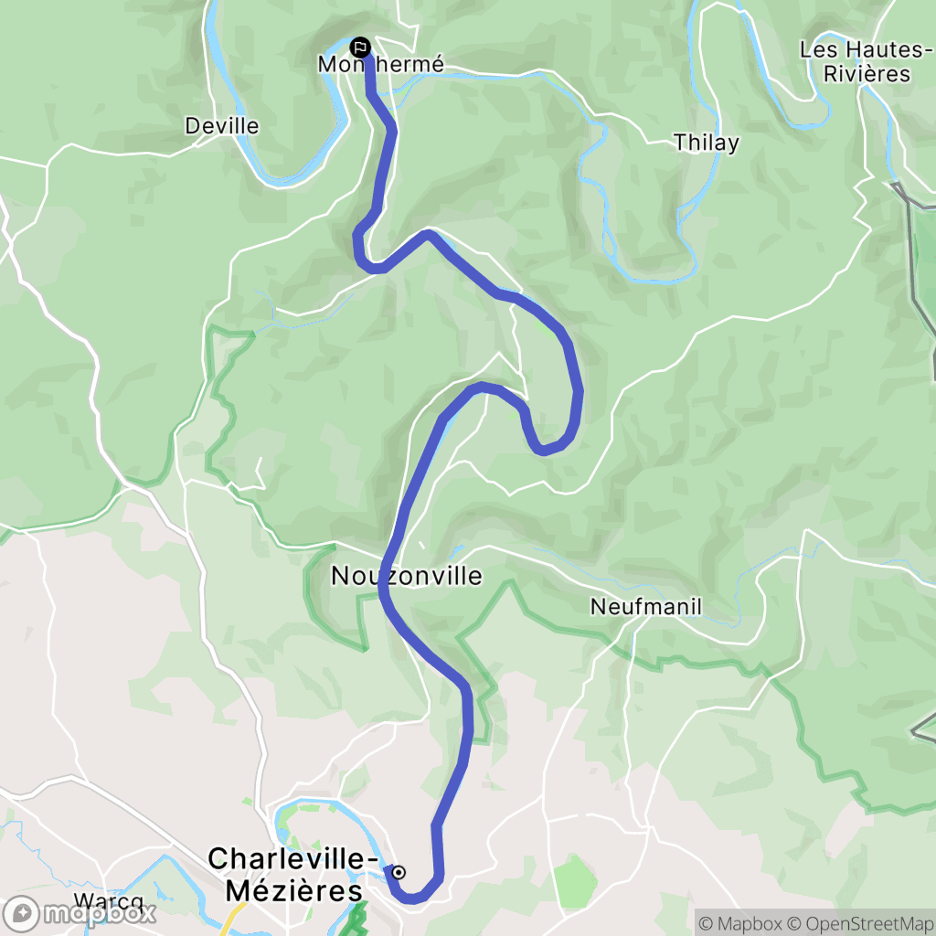 Montcy-Notre-Dame : carte du parcours de randonnée - France