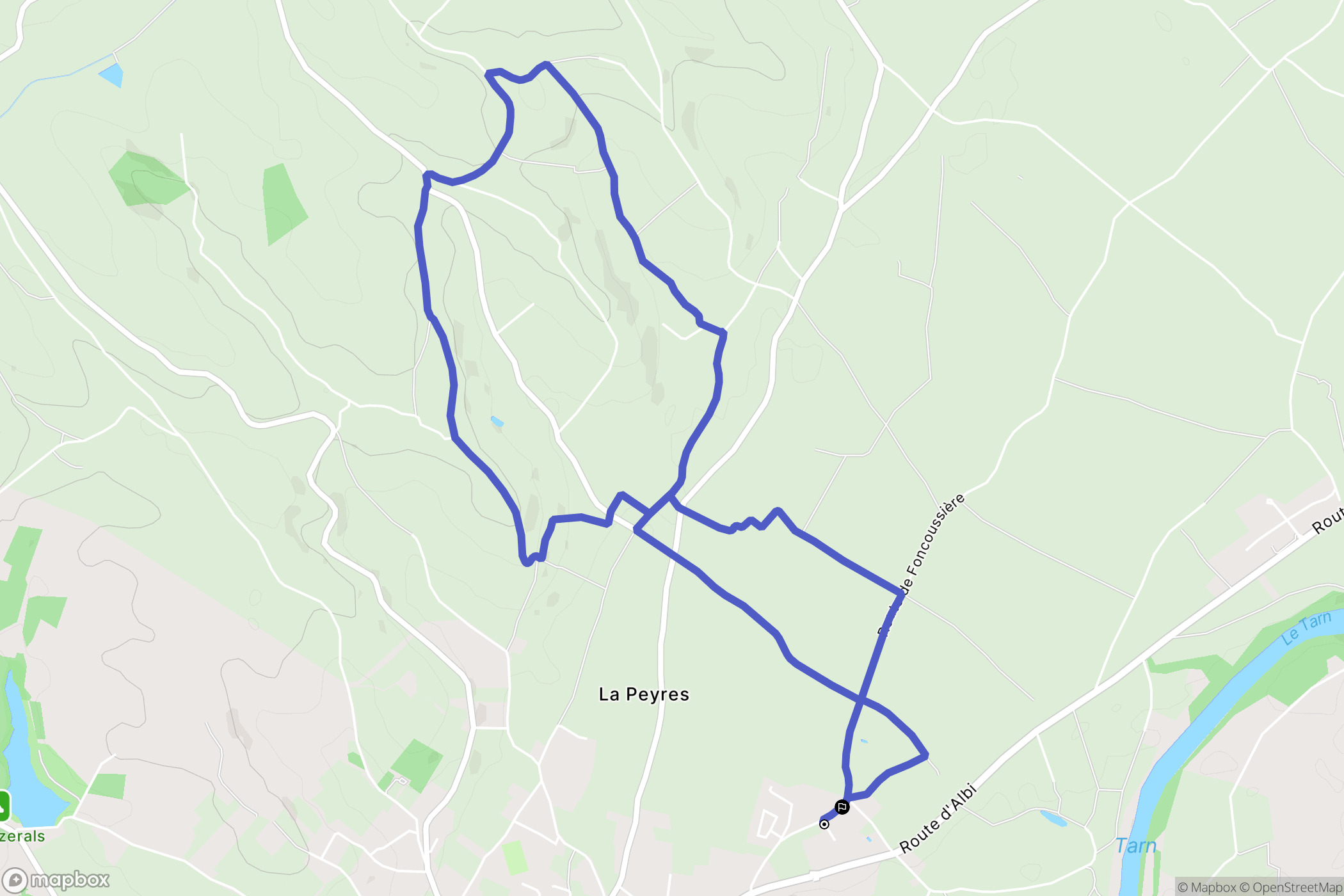Rabastens : carte du parcours de randonnée - France
