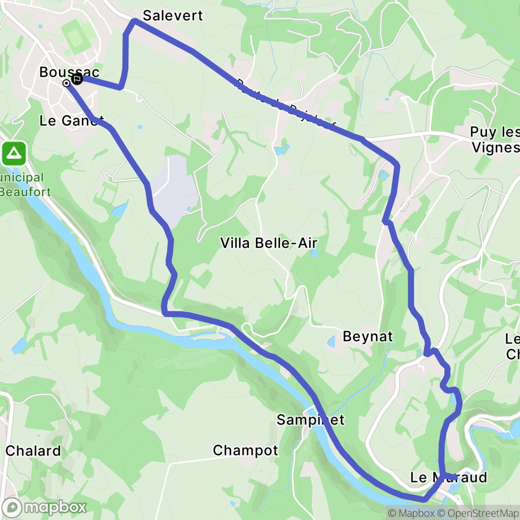 Saint-Léonard-de-Noblat : carte du parcours de randonnée - France