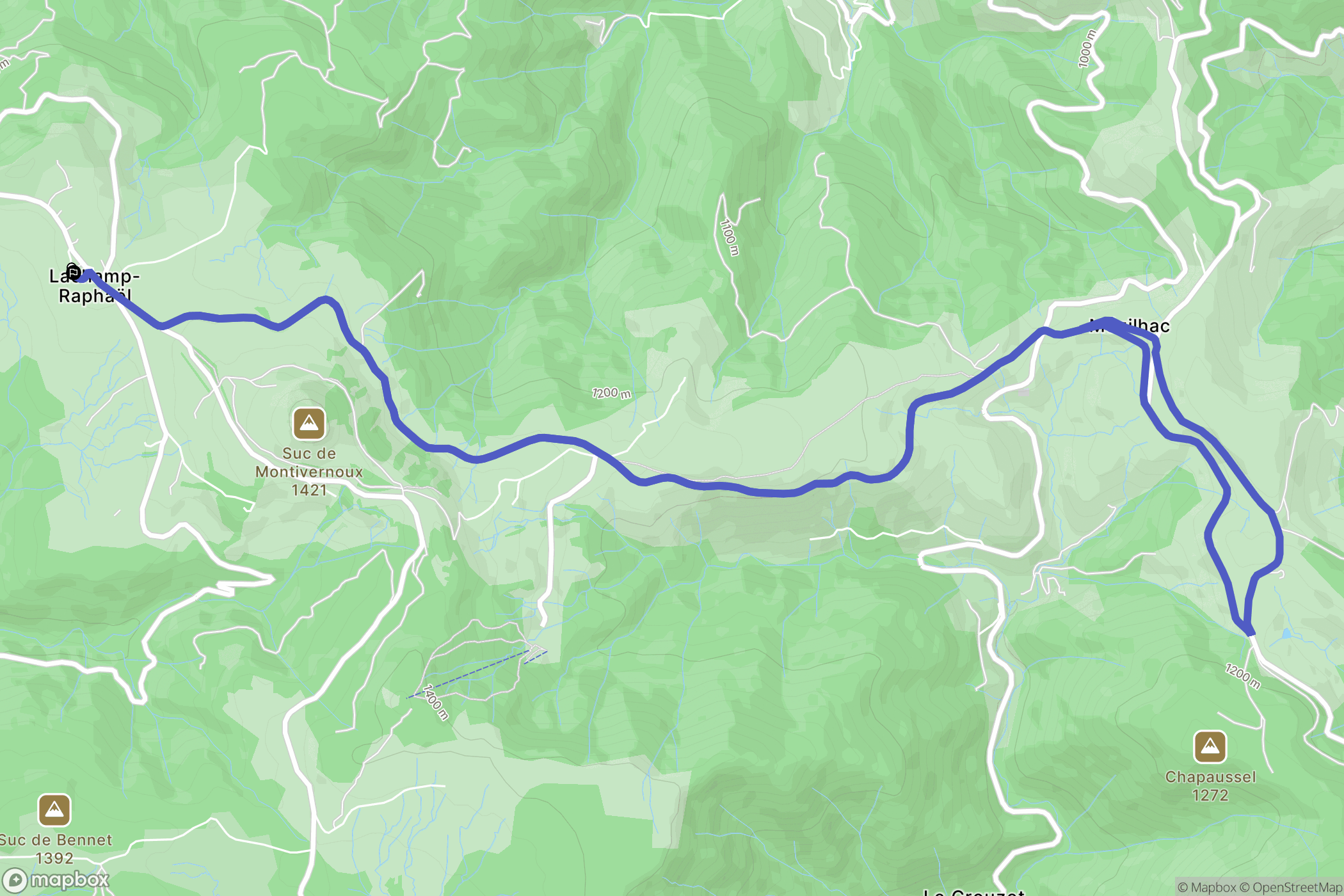 Lachamp-Raphaël: routekaart voor buitenactiviteiten - France