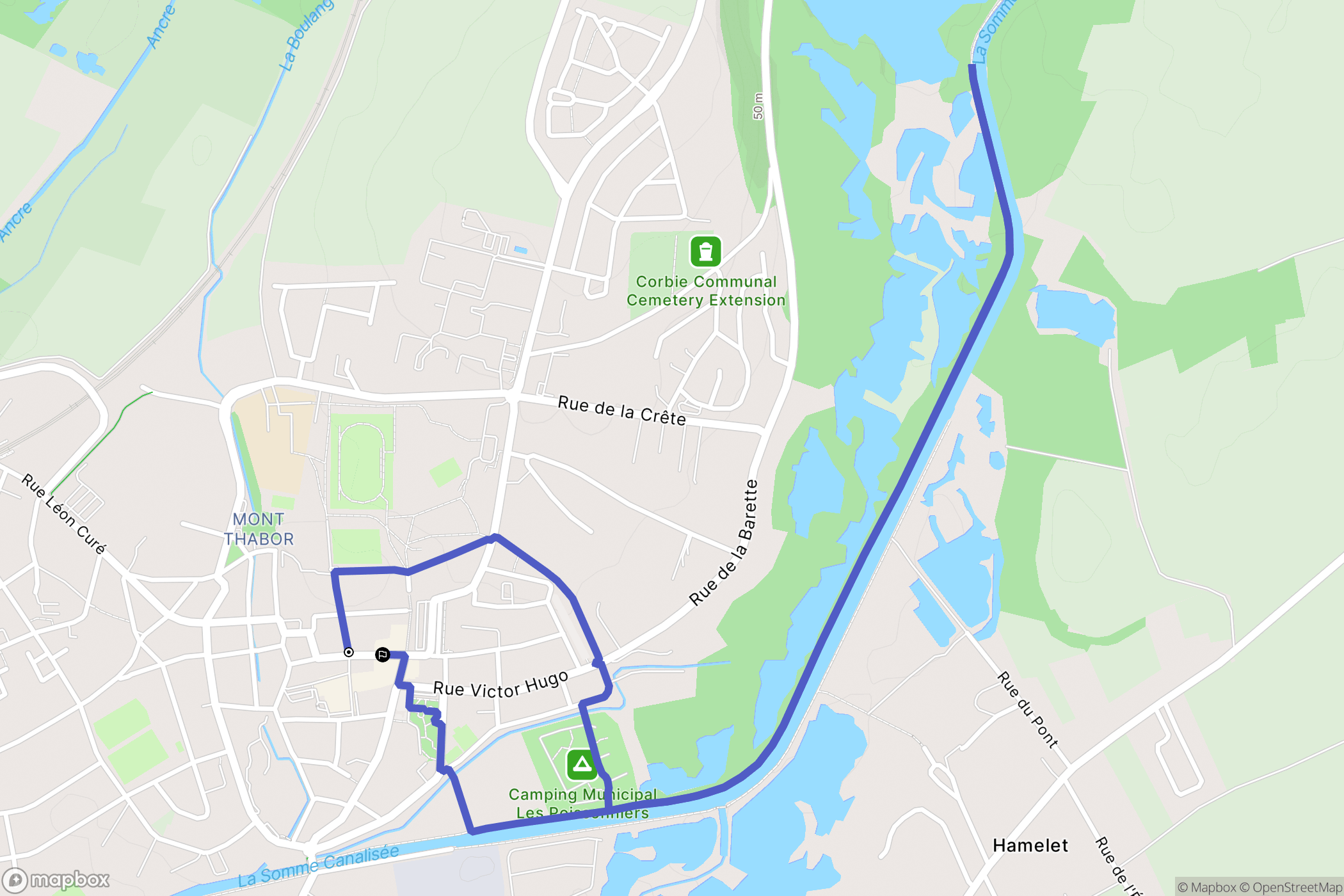 Corbie : carte du parcours de randonnée - France
