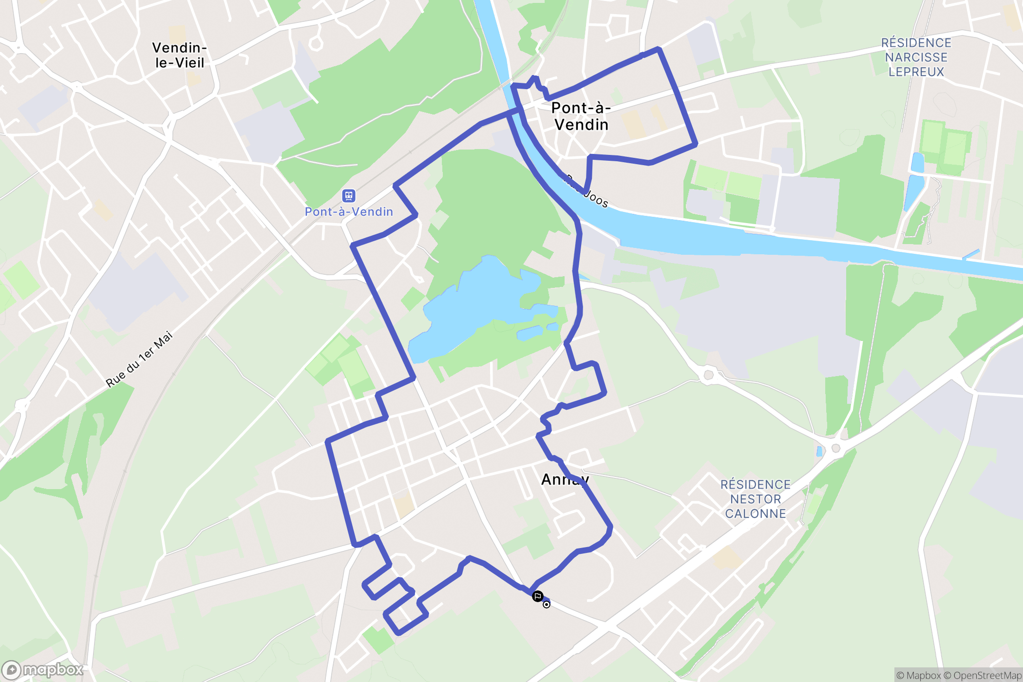 Annay : carte du parcours de randonnée - France