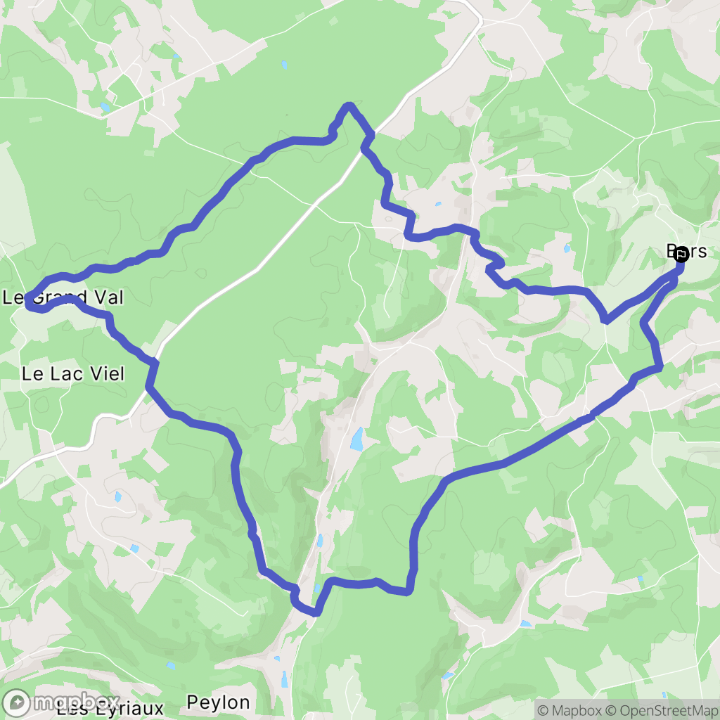 Bars : carte du parcours de randonnée - France
