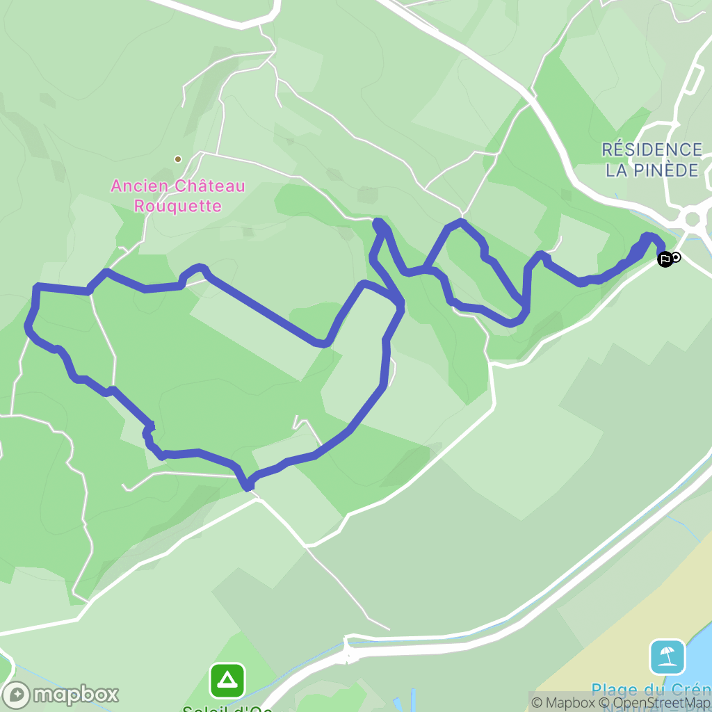 Narbonne : carte du parcours de randonnée - France