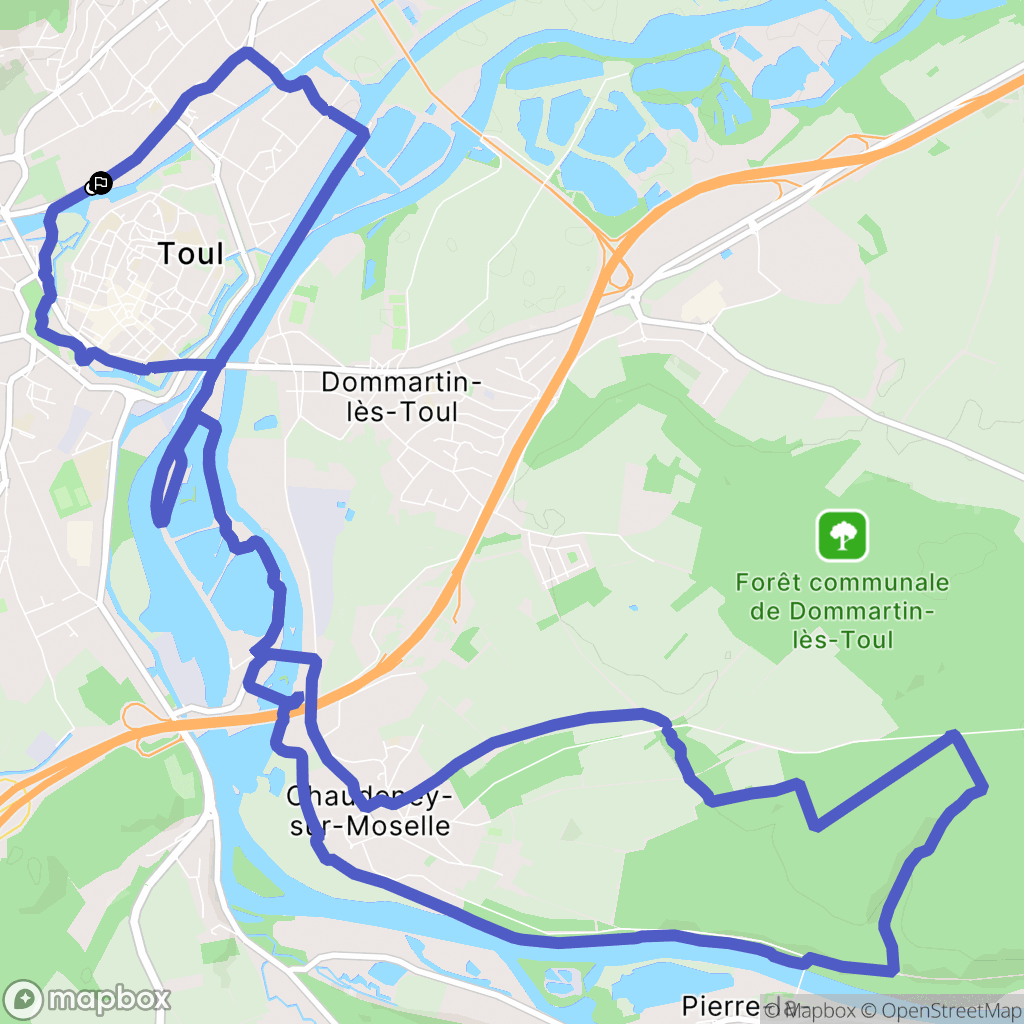 Toul : carte du parcours de randonnée - France