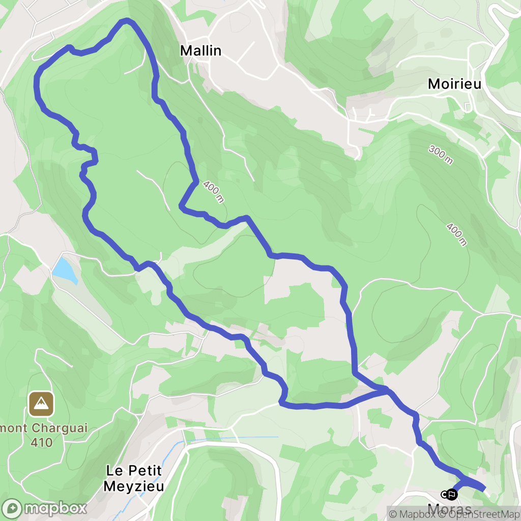 Moras : carte du parcours de randonnée - France