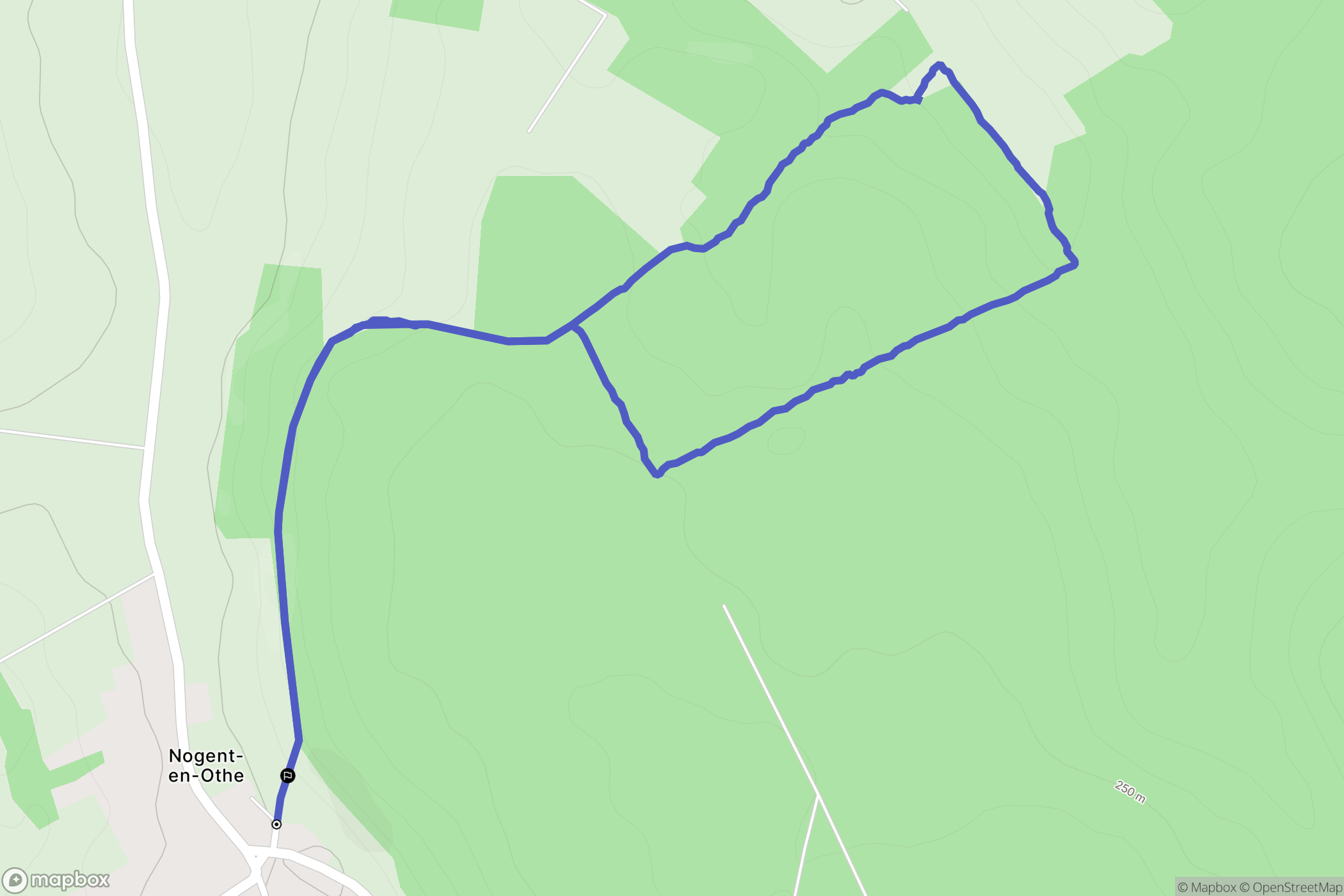 Nogent-en-Othe : carte du parcours de randonnée - France