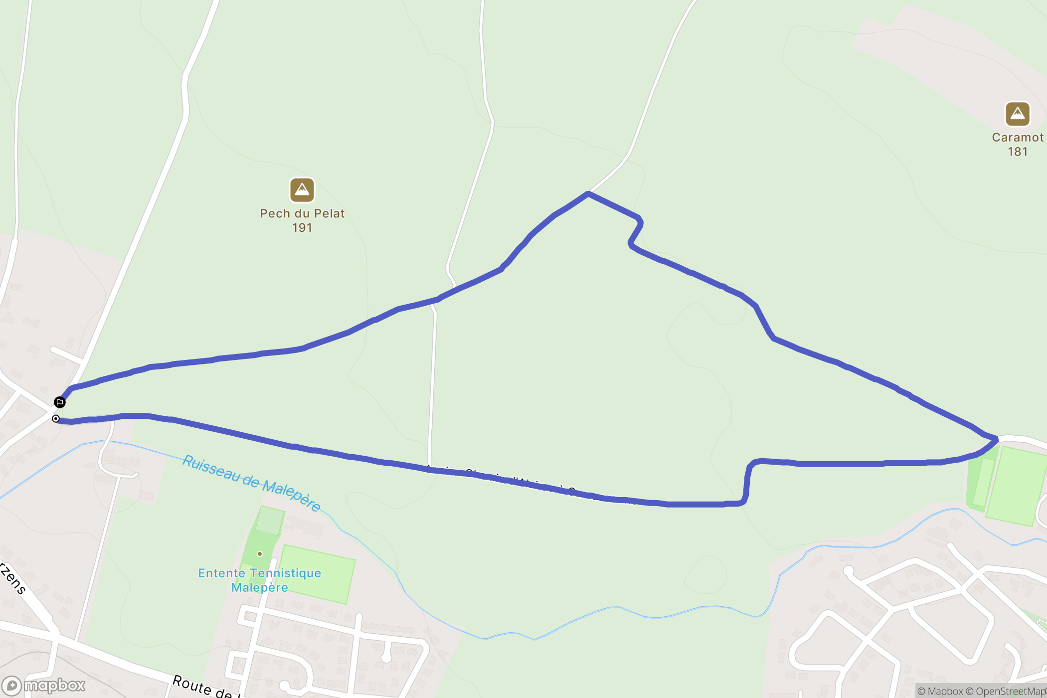 Alairac : carte du parcours de randonnée - France