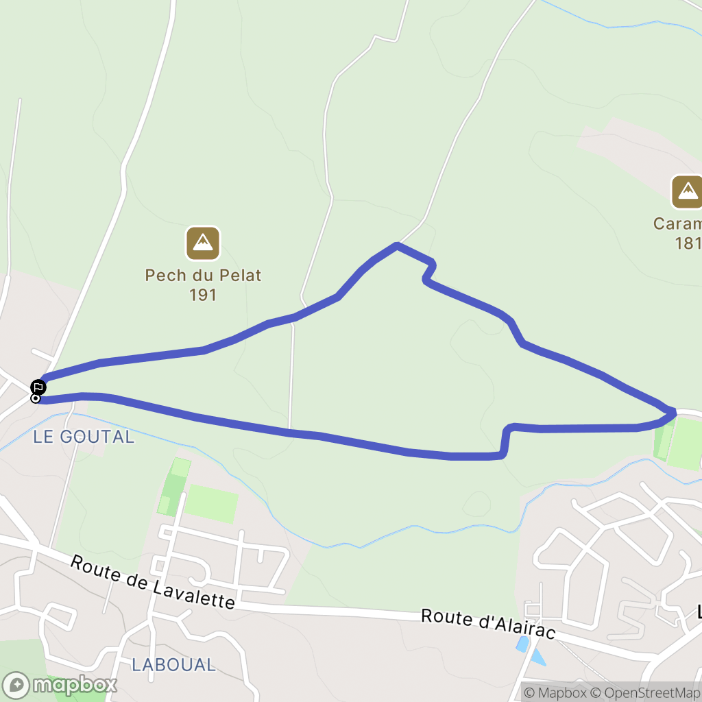 Alairac : carte du parcours de randonnée - France