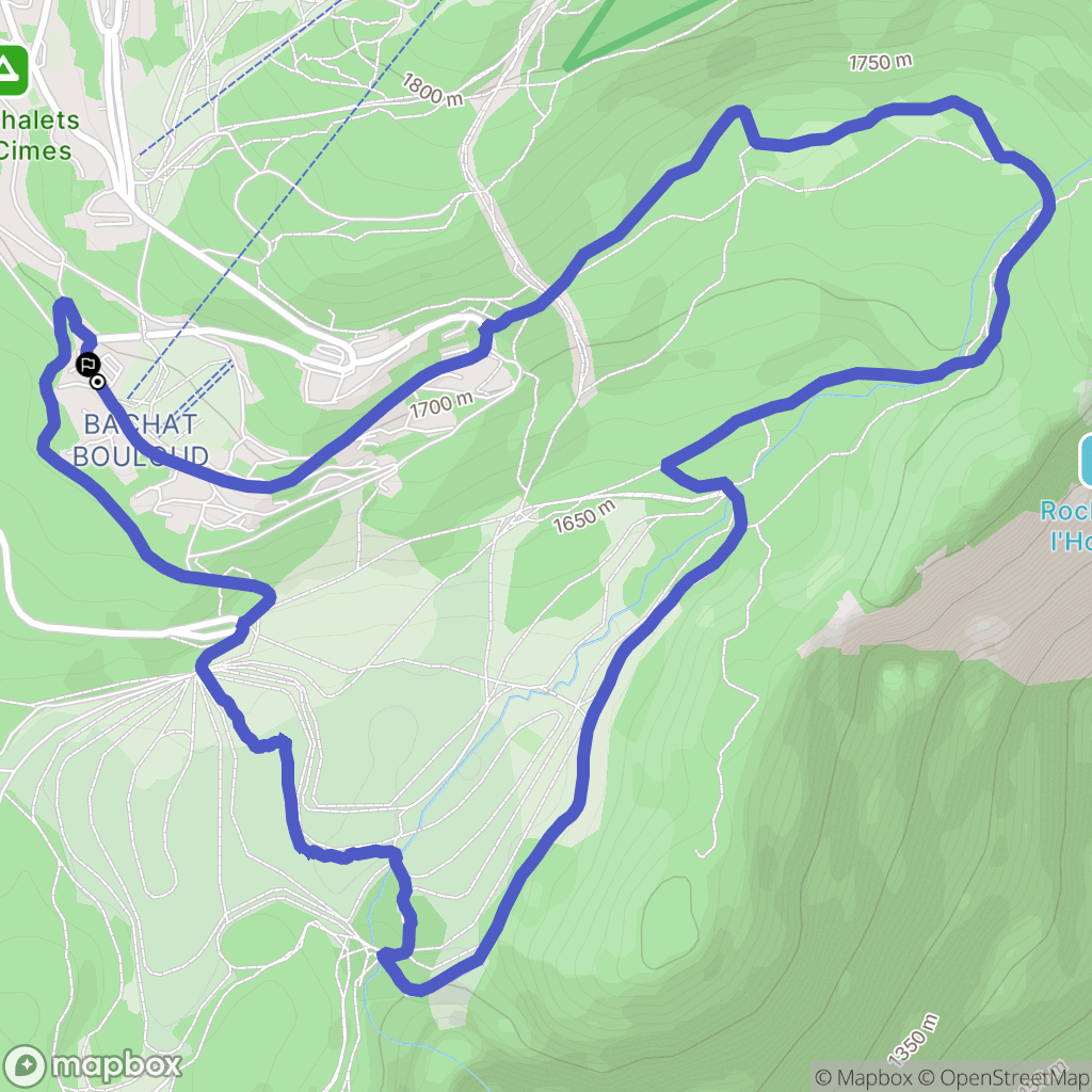 Chamrousse : carte du parcours de randonnée - France