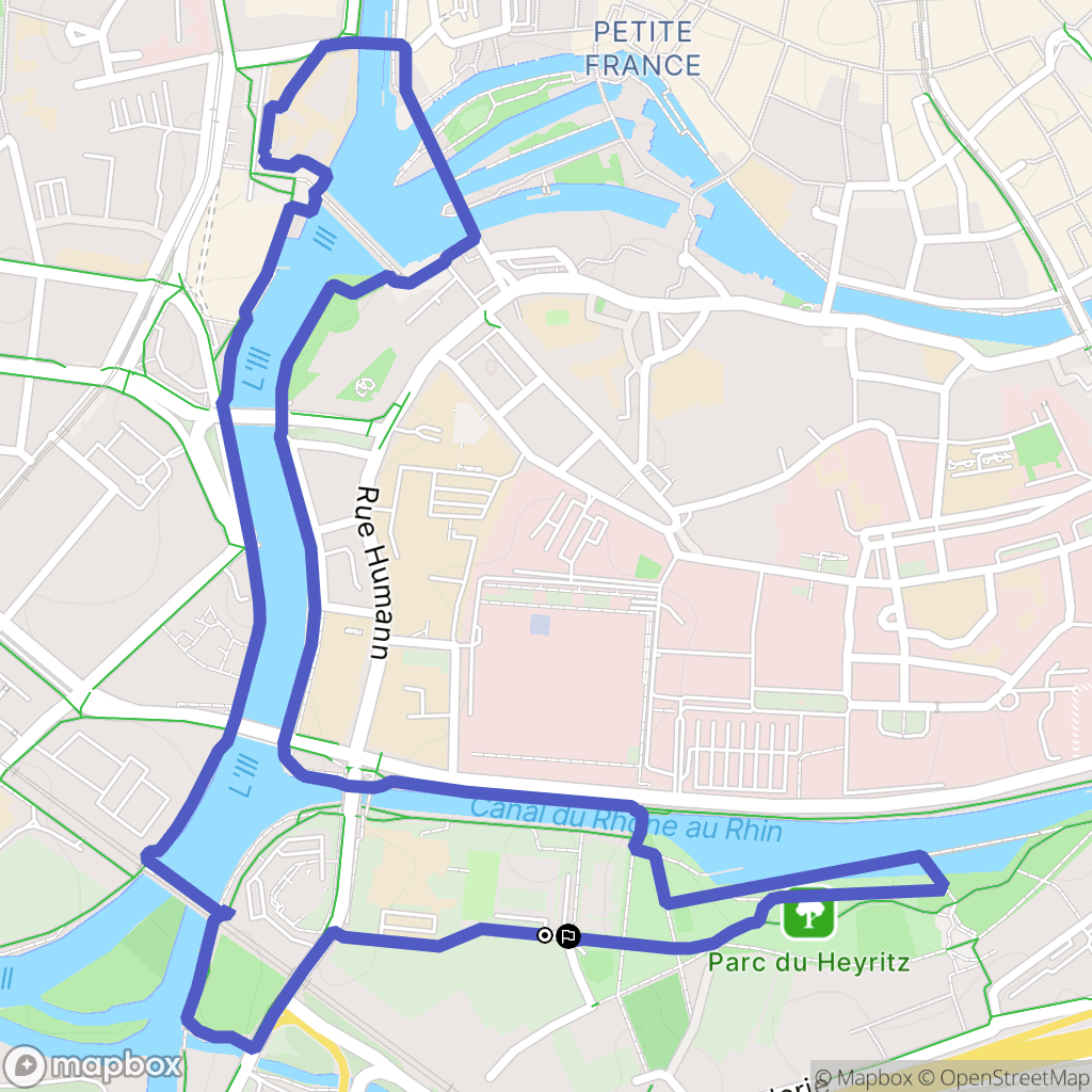 Strasbourg : carte du parcours de randonnée - France