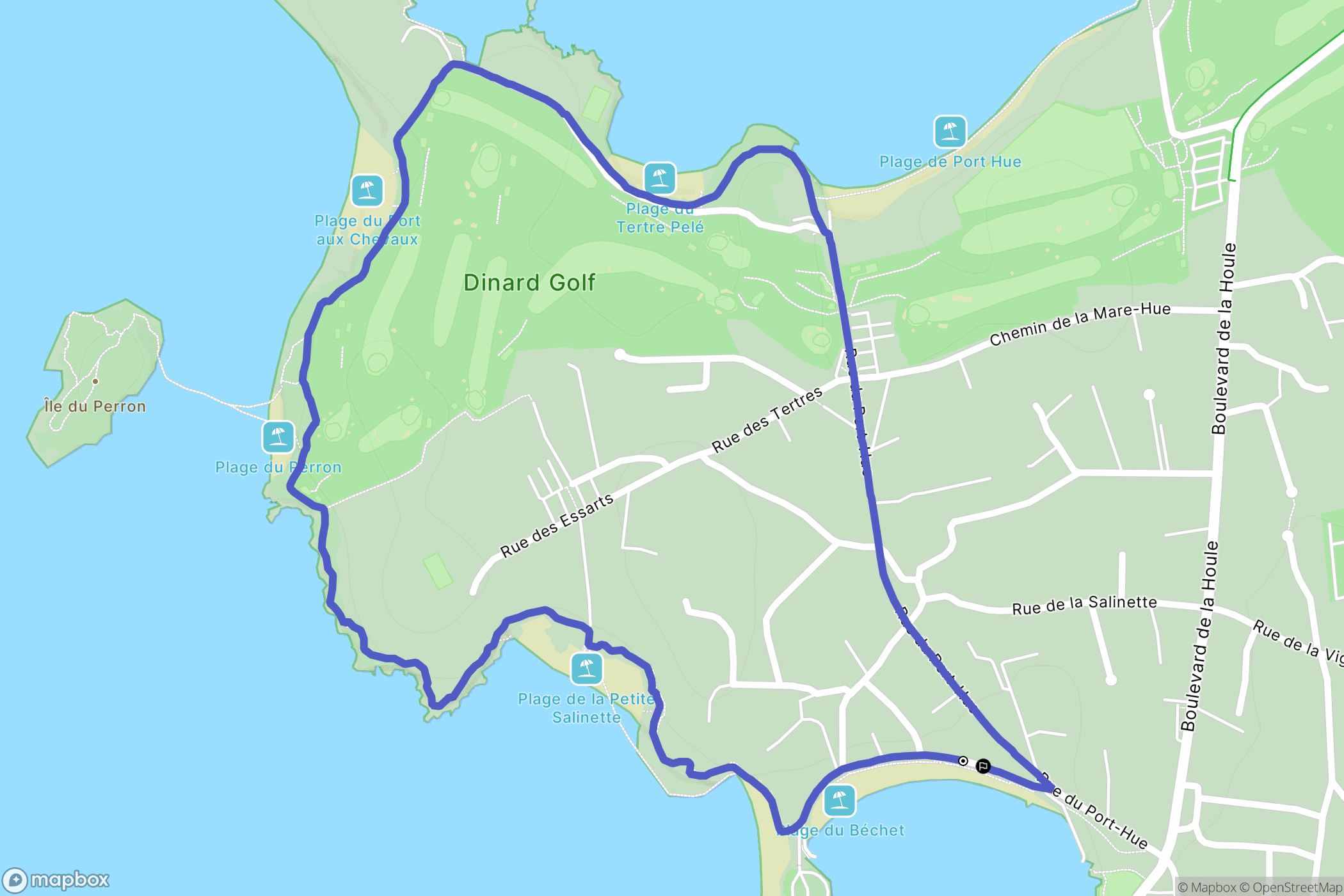 Saint-Briac-sur-Mer : carte du parcours de randonnée - France