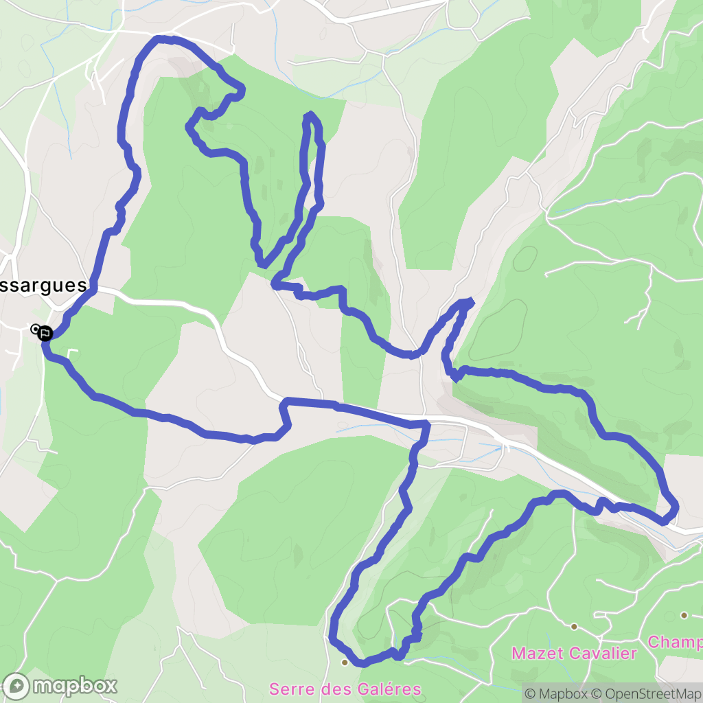 Mauressargues : carte du parcours de randonnée - France