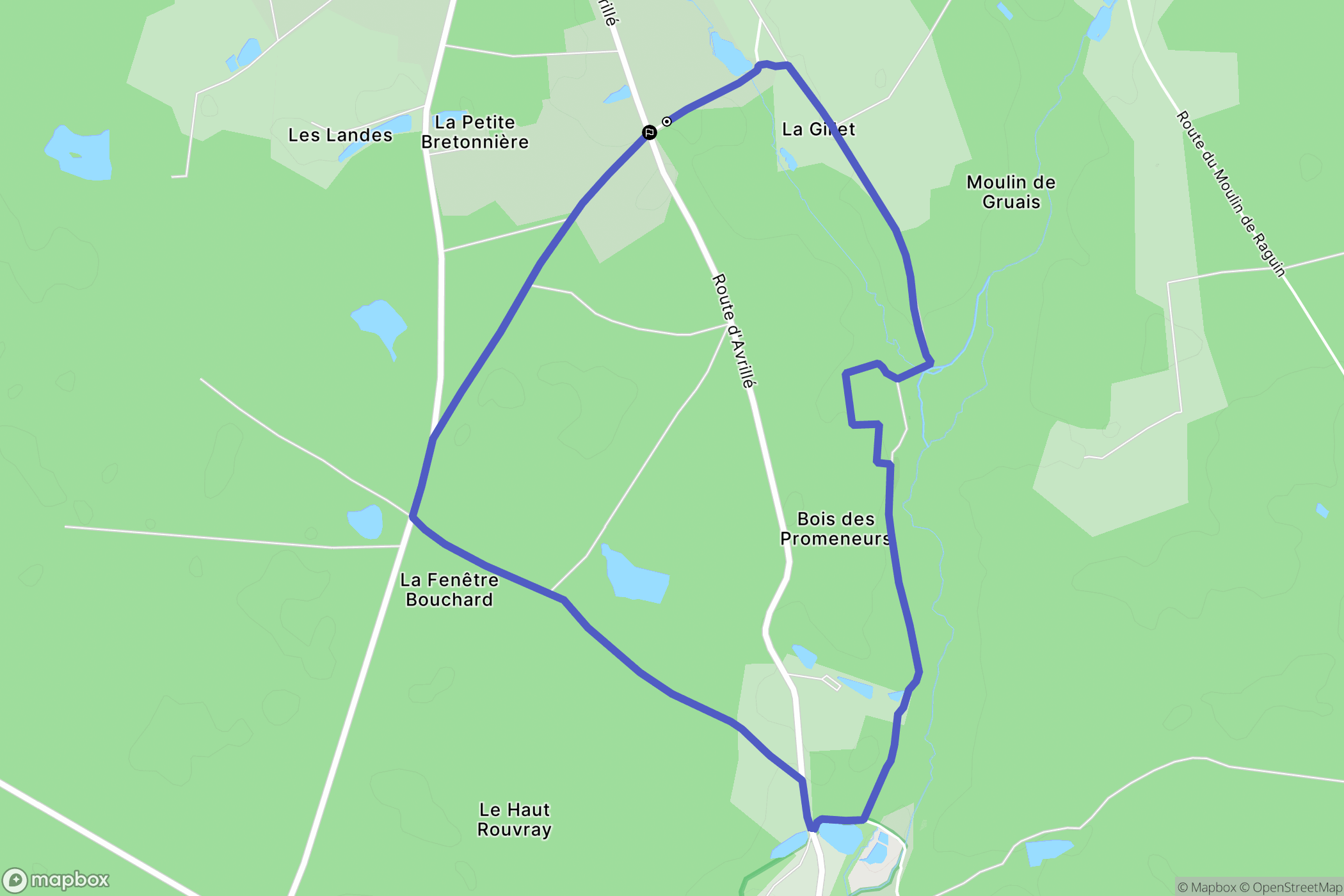 Avrillé-les-Ponceaux : carte du parcours de randonnée - France