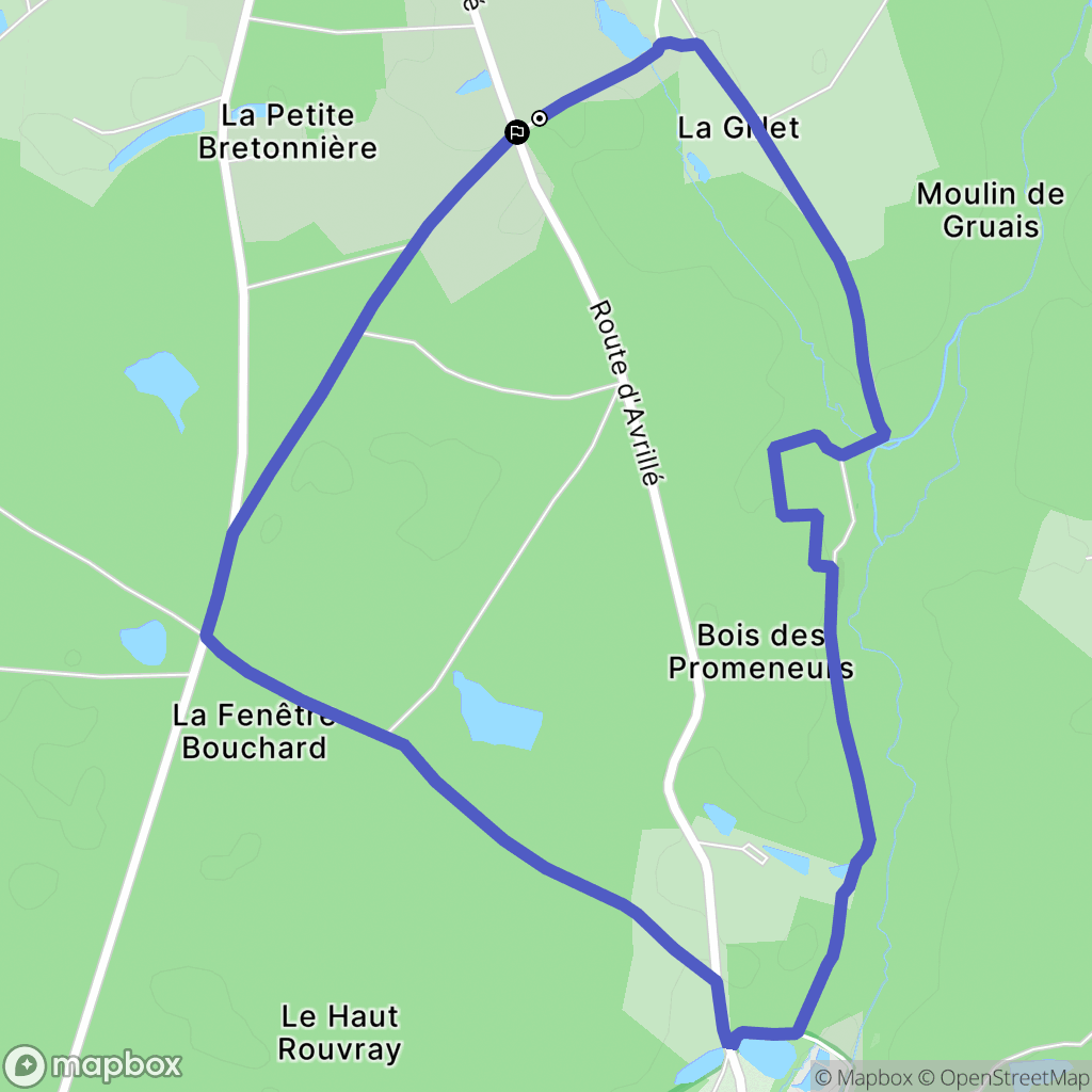 Avrillé-les-Ponceaux : carte du parcours de randonnée - France