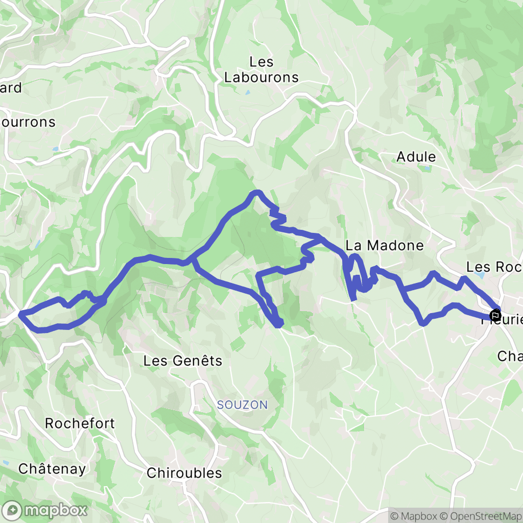 Fleurie : carte du parcours de randonnée - France
