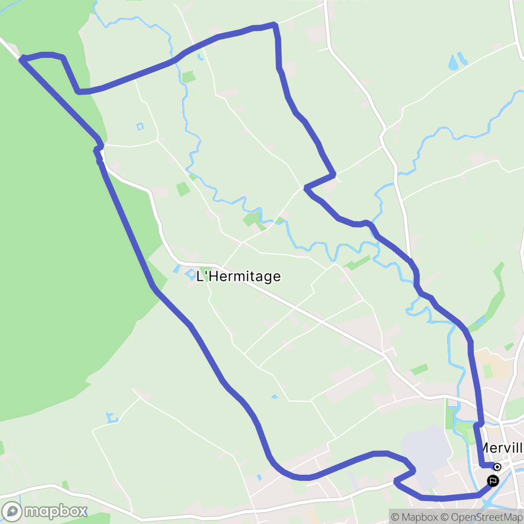 Merville : carte du parcours de randonnée - France