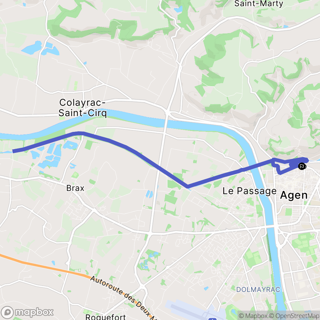 Agen : carte du parcours de randonnée - France