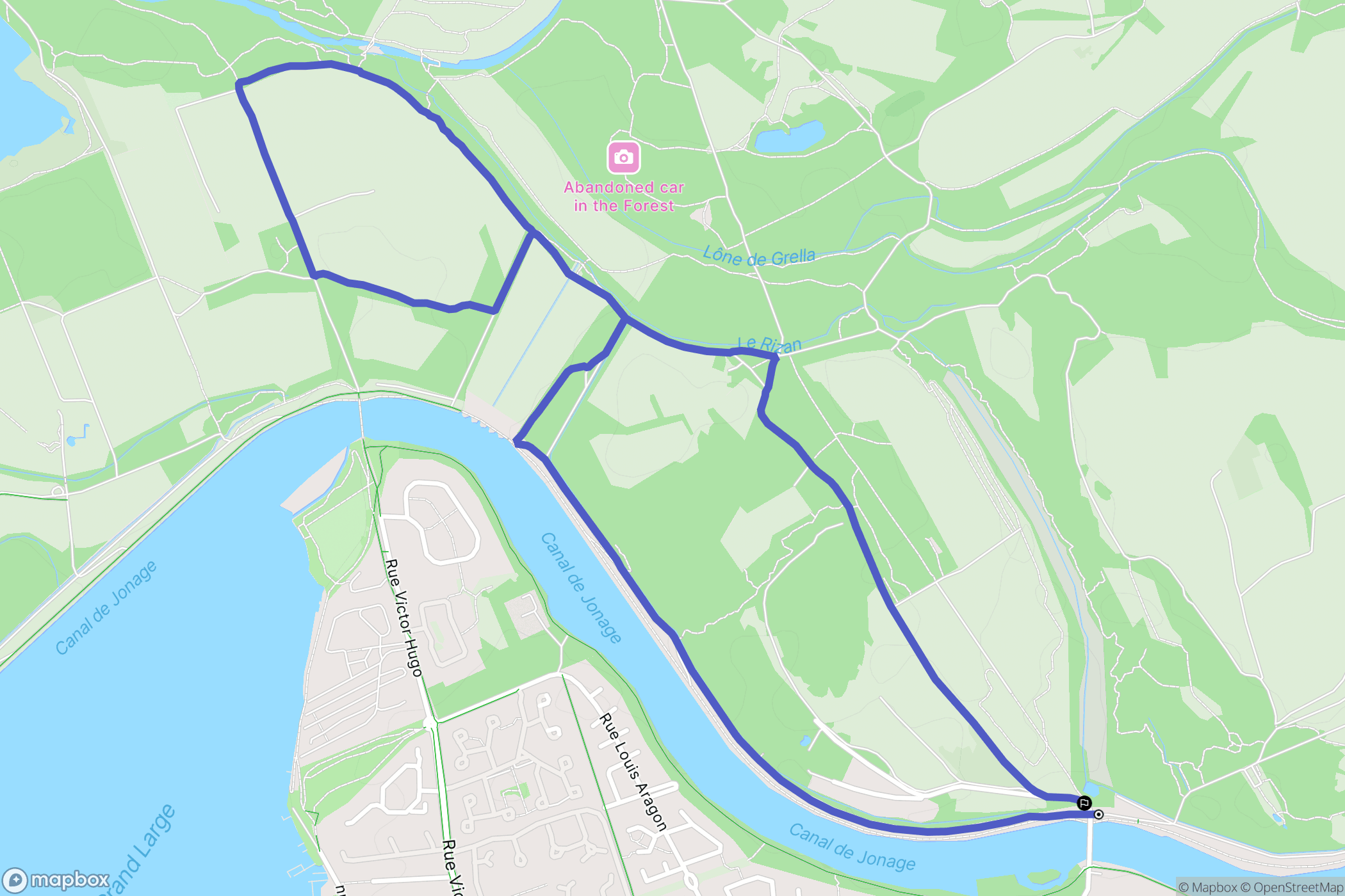 Meyzieu : carte du parcours de randonnée - France