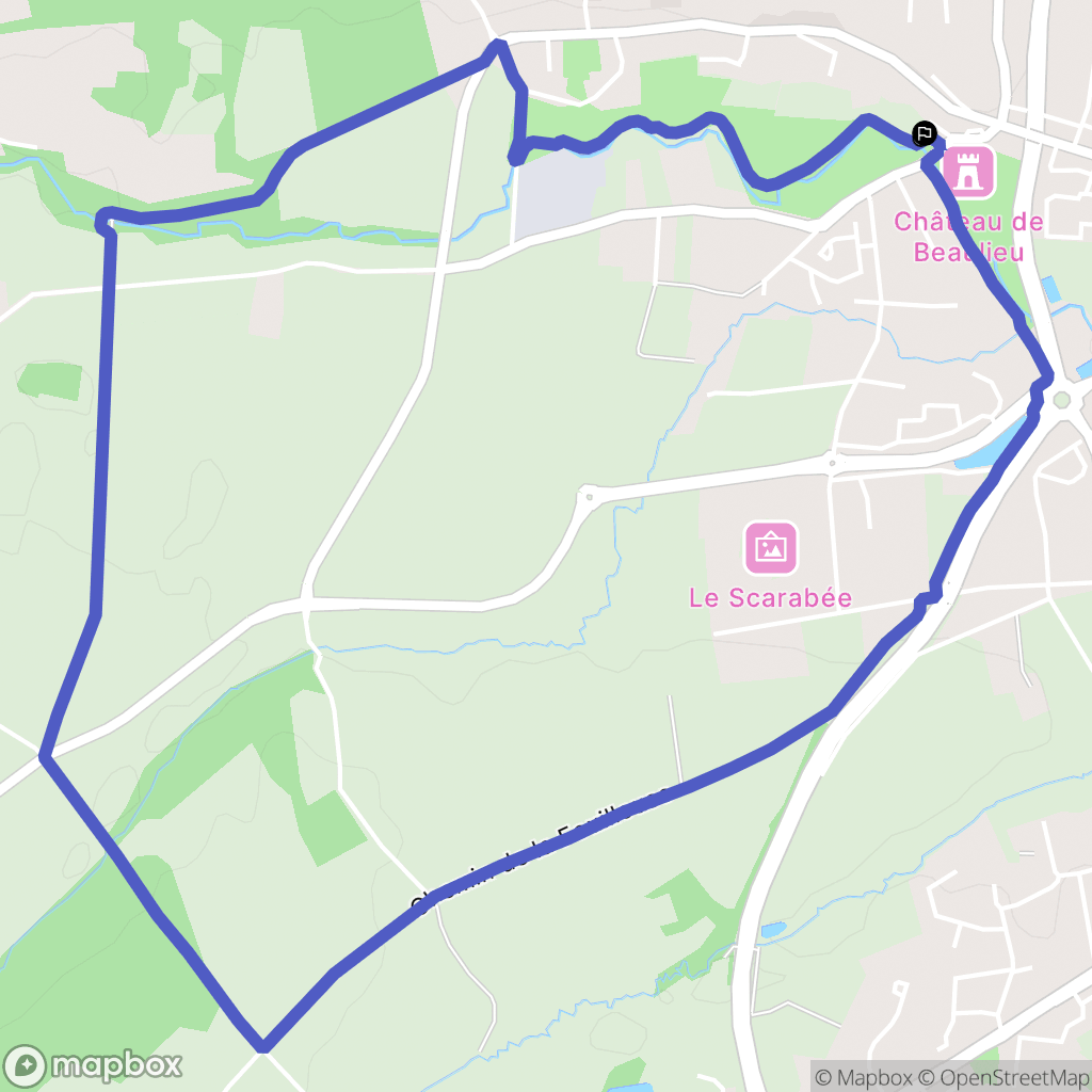 Riorges : carte du parcours de randonnée - France