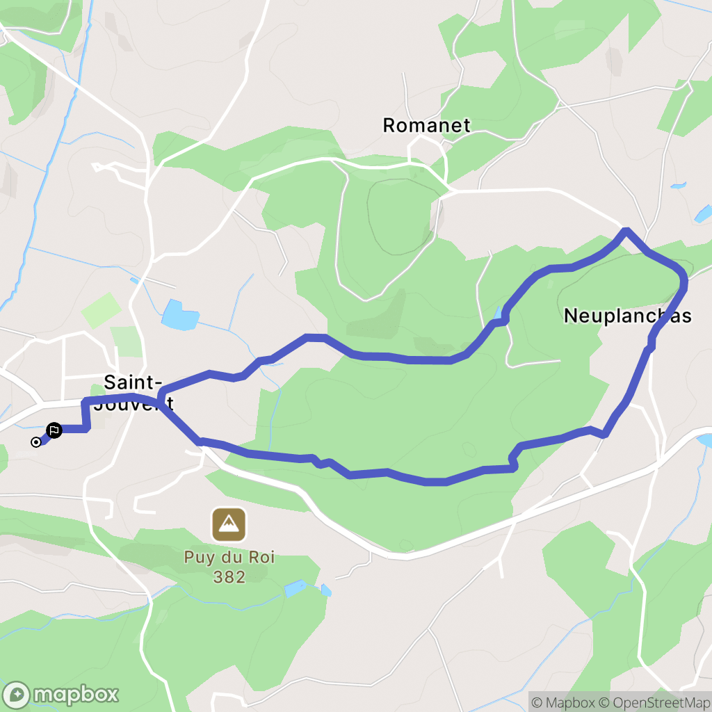 Saint-Jouvent : carte du parcours de randonnée - France