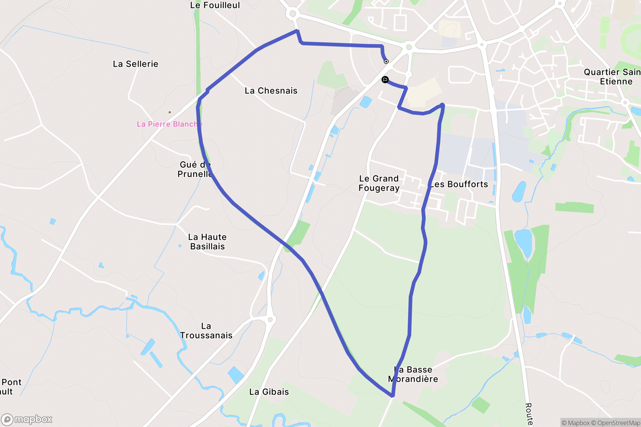 Vitré : carte du parcours de randonnée - France