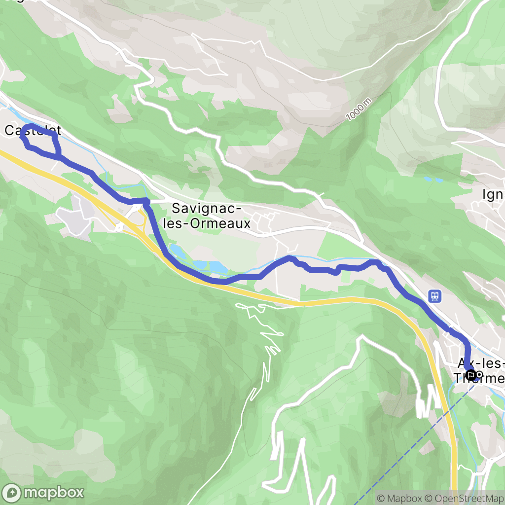 Ax-les-Thermes : carte du parcours de randonnée - France