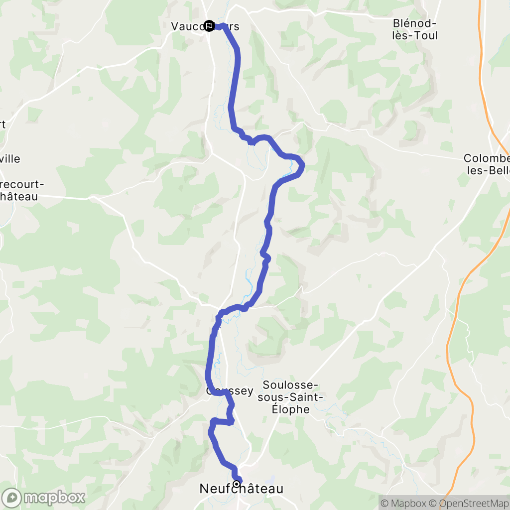Neufchâteau : carte du parcours de randonnée - France